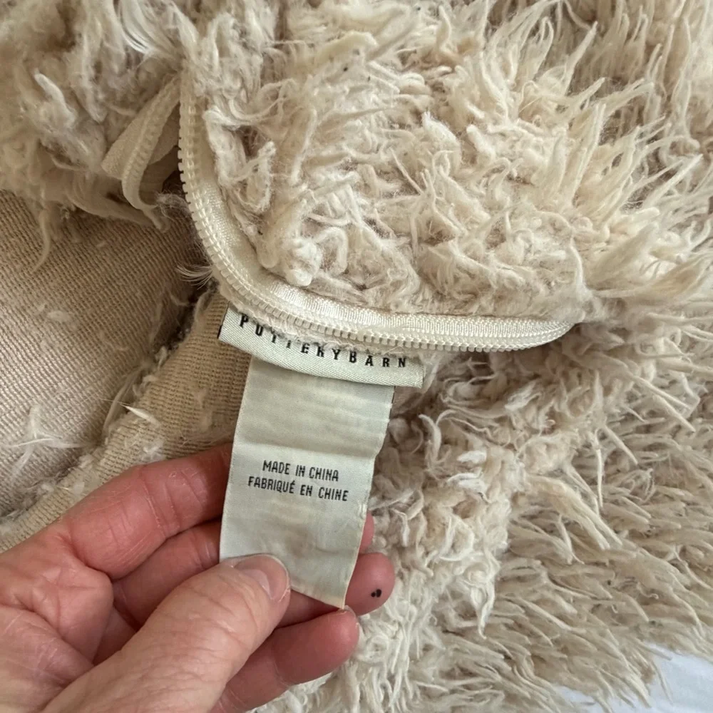 Pottery Barn Plush Faux Fur Pillow Cover 24x24